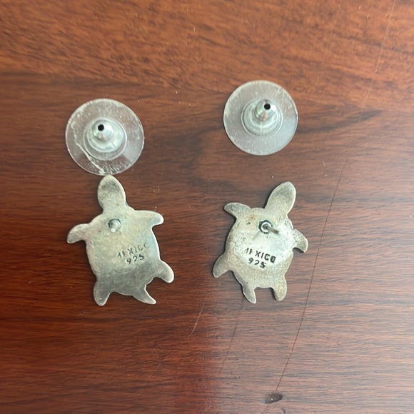 .925 silver turtle earrings - Picture 2 of 3
